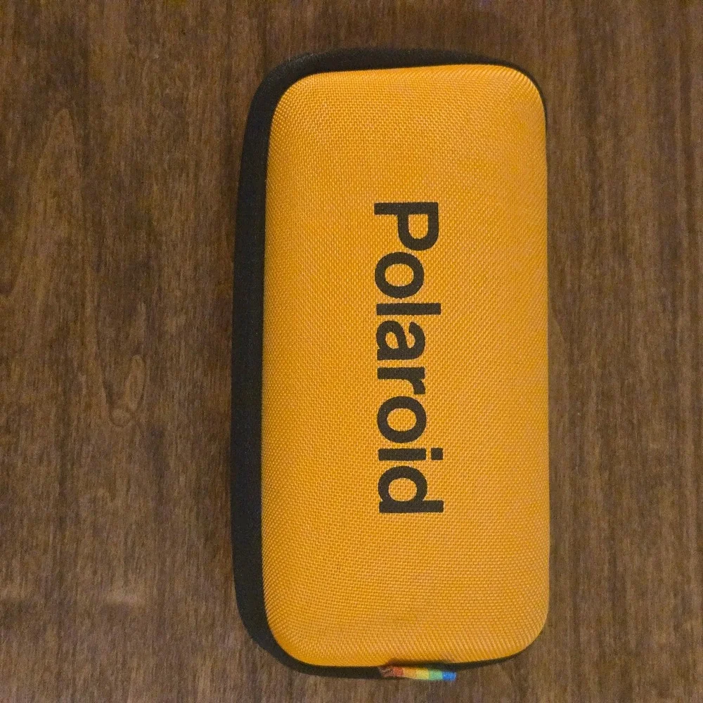 Polaroid Hard Shell Zippered Carrying Case Orange Black Logo Tech Accessory